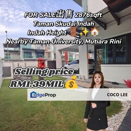 Indah Height Tmn Skudai Indah 2 @3 Storey Cluster House , Johor, Skudai