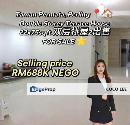 Taman Permata, Perling @Double Storey Terrace House , Johor, Johor Bahru