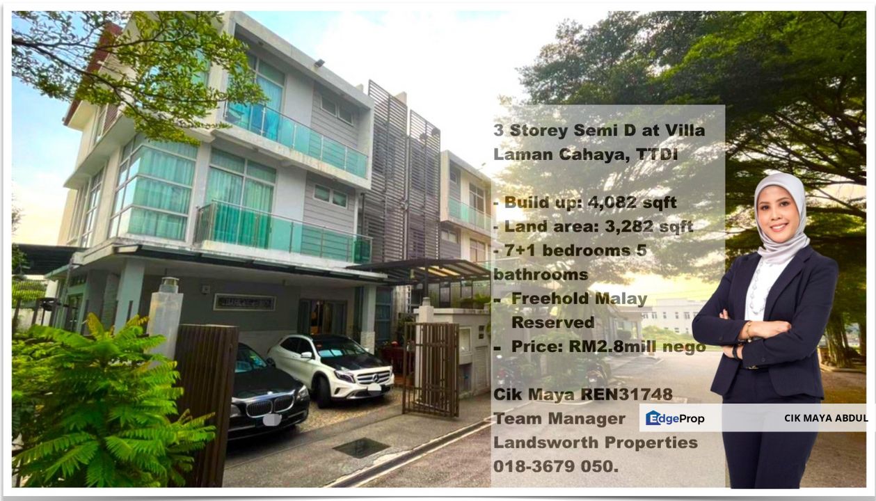 RENOVATED FULLY FURNISHED 3 Storey Semi-D House, Villa Laman Cahaya, TTDI, Kuala Lumpur, Taman Tun Dr Ismail