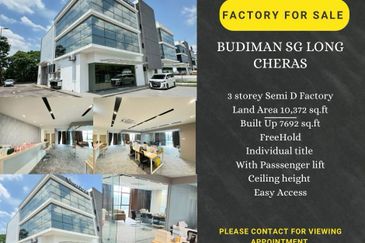 Budiman Sg Long Cheras  3 Storey Factory For Sale  