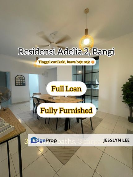 Full Loan, Free Mot, Spa, Legal Fees Adelia Residence 2, Bangi Fully Furnished, Selangor, Bangi