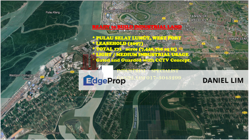 工业地出售 BIO BAY 171ac INDUSTRIAL LAND, Selangor, Pulau Indah (Pulau Lumut)