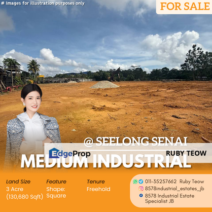 Seelong Senai - Medium Industry Land with Warehouse & Office for Sale, Johor, Senai