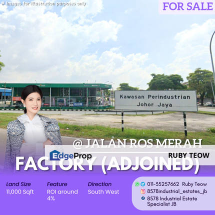 Jalan Ros Merah - Factory (Adjoined Corner & Intermediate Lot) for Sale, Johor, Johor Bahru