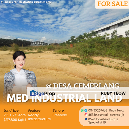 Taman Desa Cemerlang - Medium Industrial Land for Sale, Johor, Ulu Tiram
