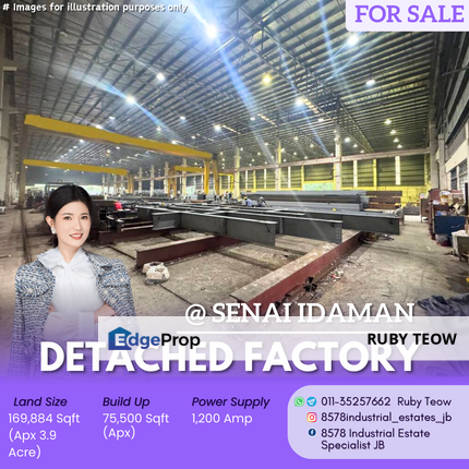 Kawasan Perindustrian Senai Idaman - Detached Factory for Sale, Johor, Senai