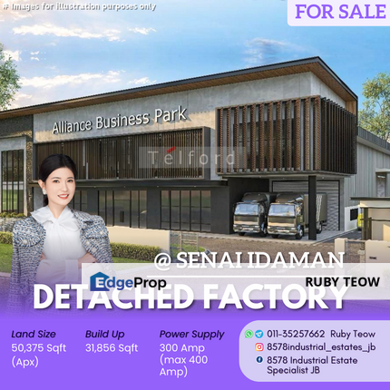 Kawasan Perindustrian Senai Idaman - Detached Factory for Sale, Johor, Senai