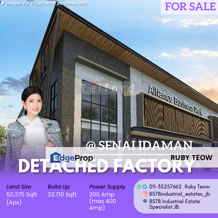 Kawasan Perindustrian Senai Idaman - Detached Factory for Sale, Johor, Senai