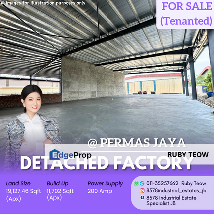 Permas Jaya - Detached Factory with Office for Sale, Johor, Masai