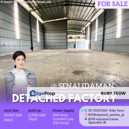 Kawasan Perindustrian Senai Idaman - Detached Factory with Office for Sale, Johor, Senai
