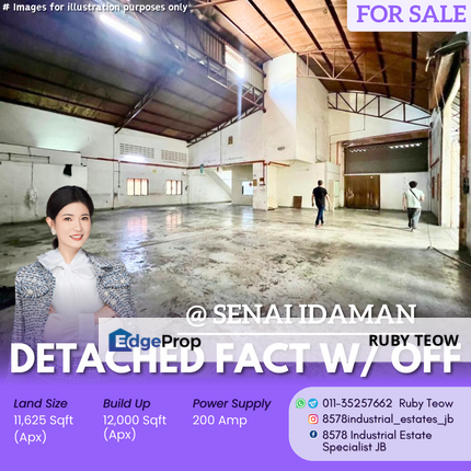 Kawasan Perindustrian Senai Idaman - Detached Factory with Office for Sale, Johor, Senai