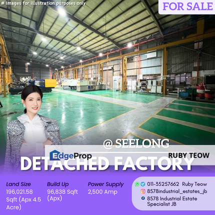 Kawasan Perindustrian Seelong - Detached Factory for Sale, Johor, Senai