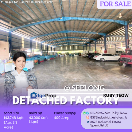 Kawasan Perindustrian Seelong - Detached Factory for Sale, Johor, Senai