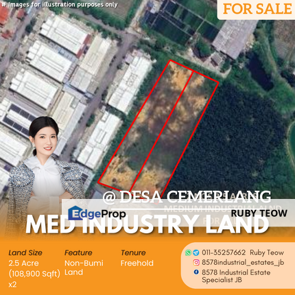Taman Desa Cemerlang - Medium Industry Land for Sale, Johor, Ulu Tiram
