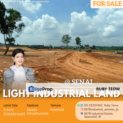 Senai - 3 Light Industrial Land for Sale, Johor, Senai