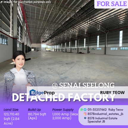 Kawasan Perindustrian Senai Seelong - BTS Detached Factory with Office for Sale, Johor, Senai