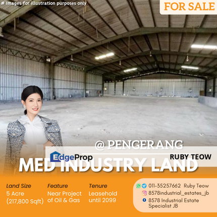 Pengerang - Medium Industrial Land with Warehouse for Sale, Johor, Kota Tinggi