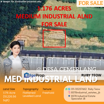 Desa Cemerlang Industrial Area - Medium Industrial Land for Sale, Johor, Ulu Tiram