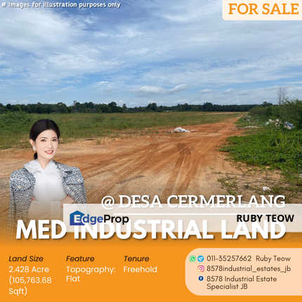 Taman Perindustrian Desa Cemerlang - 2 Medium Industrial Land for Sale, Johor, Ulu Tiram