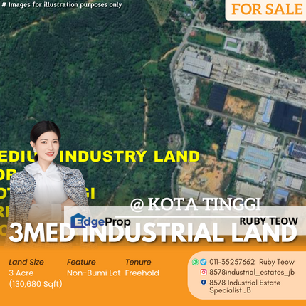 Kota Tinggi - 3 Medium Industrial Land for Sale, Johor, Kota Tinggi