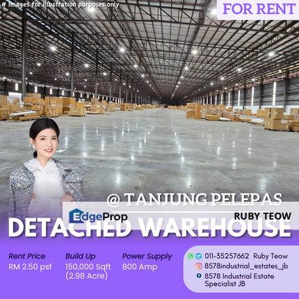 PTP Kawasan Perindustrian Tanjung Pelepas - Detached Warehouse for Rent, Johor, Gelang Patah