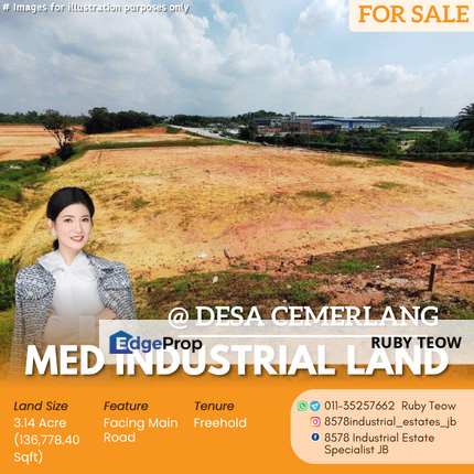 Taman Desa Cemerlang - Medium Industrial Land for Sale, Johor, Ulu Tiram