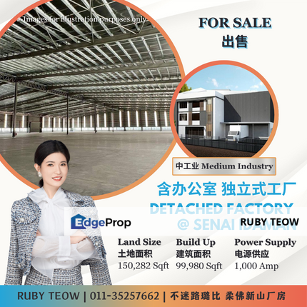 Kawasan Perindustrian Senai Idaman – Detached Factory with Office for Sale, Johor, Senai