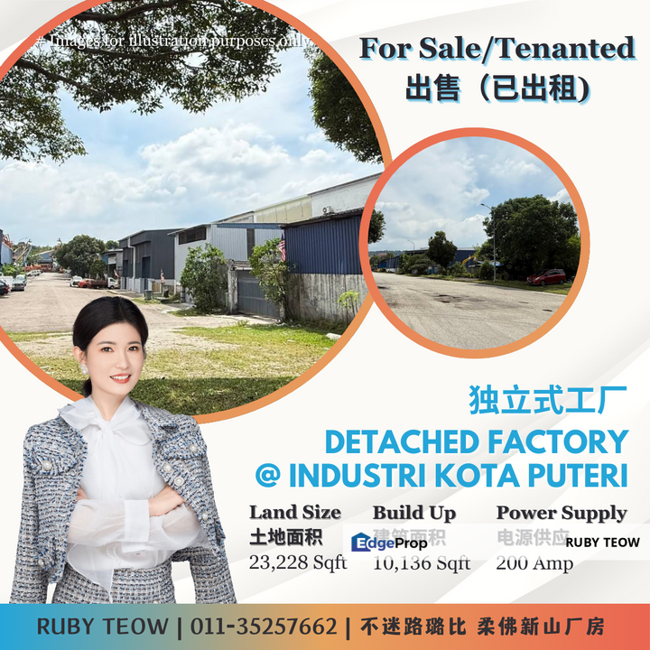 Kawasan Perindustrian Kota Puteri – Detached Factory (Tenanted) for Sale, Johor, Masai