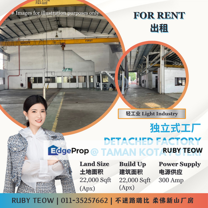 Taman Perindustrian Kota Puteri – Detached Factory for Rent, Johor, Masai