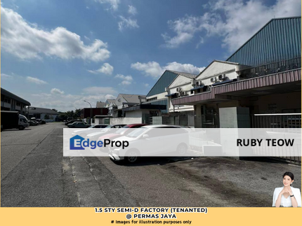 Permas Jaya - 1.5 Sty Semi-D Factory (Tenanted) For Sale, Johor, Masai