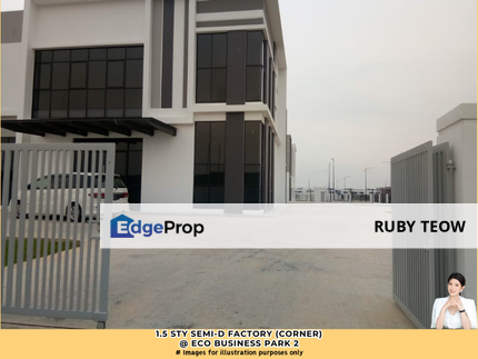 Eco Business Park 2 - 1.5 Sty Semi-D Factory (Corner) For Sale or Rent, Johor, Senai