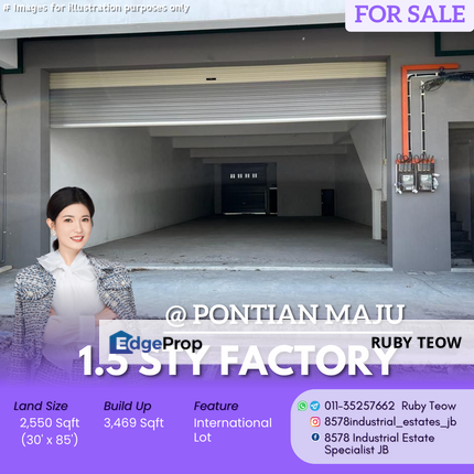 Taman Perindustrian Pontian Maju - 1.5 Sty Factory for Sale, Johor, Pontian