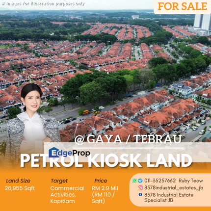 Taman Gaya / Tebrau - Petrol Kiosk Land For Sale, Johor, Ulu Tiram