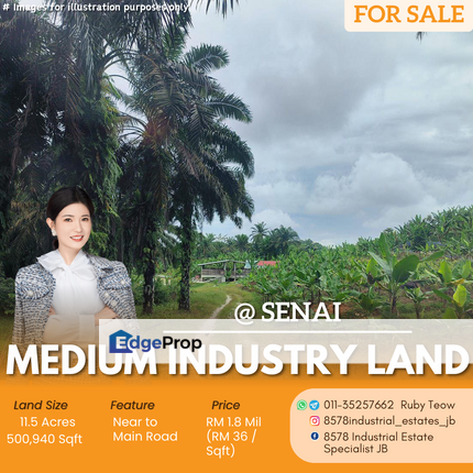 Senai - Medium Industrial Land For Sale, Johor, Senai