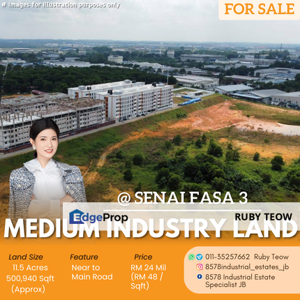 Senai - Light or Medium Industrial Land For Sale, Johor, Senai