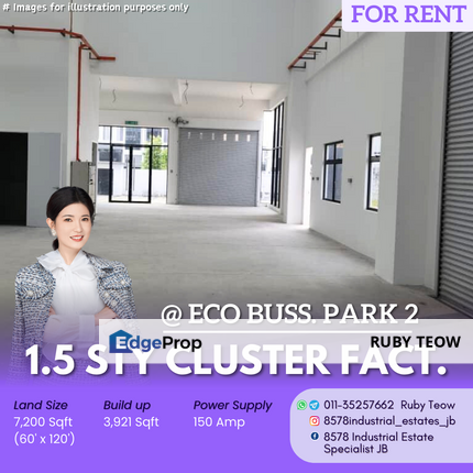 Eco Business Park 2 - 1.5 Sty Cluster Factory for Rent, Johor, Senai