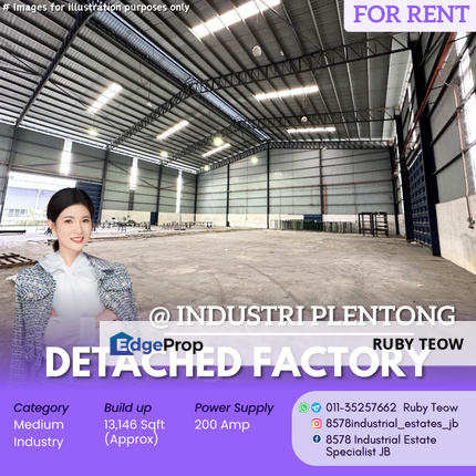 Taman Perindustrian Plentong - Detached Factory for Rent, Johor, Masai