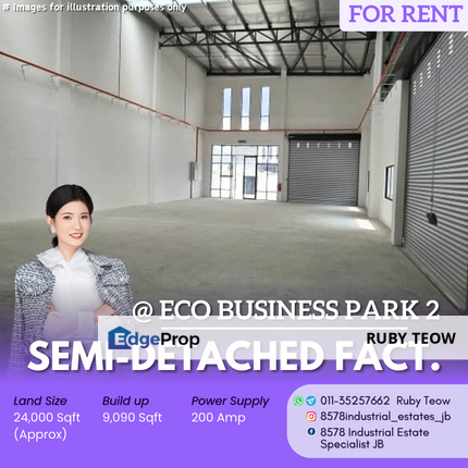 Eco Business Park 2 - Semi-D Factory for Rent, Johor, Senai