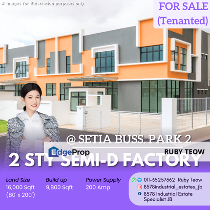 Setia Business Park 2 - 2 Sty Semi-D Factory (Tenanted) for Sale, Johor, Skudai