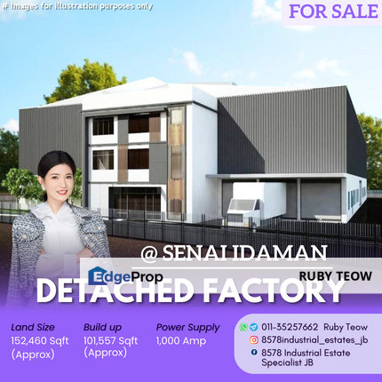 Kawasan Perindustrian Senai Idaman - Detached Factory for Sale, Johor, Senai