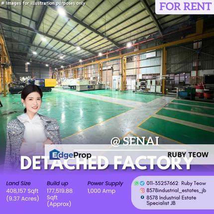 Kawasan Perindustrian Senai - Detached Factory/Warehouse for Rent, Johor, Senai