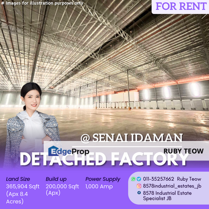 Senai Idaman - Warehouse with Mezzanine Floor Office for Rent, Johor, Senai