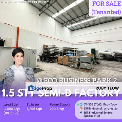 Eco Business Park 2 - 1.5 Sty Semi-Detached Factory (Tenanted) for Sale, Johor, Senai