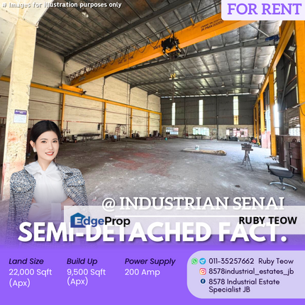 Kawasan Perindustrian Senai - Semi-Detached Factory for Rent, Johor, Senai