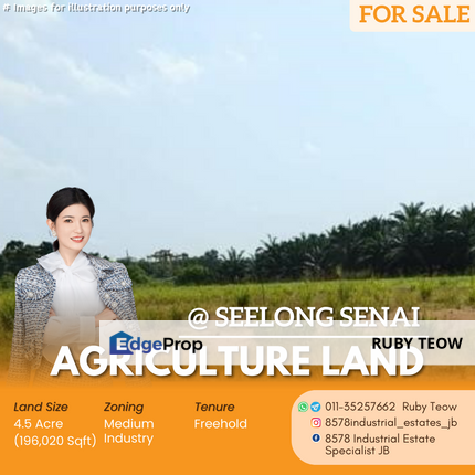 Seelong Senai - Agriculture Land for Sale, Johor, Senai