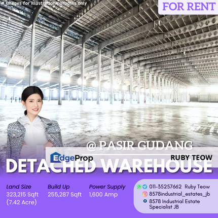 Pasir Gudang - Detached Warehouse for Rent, Johor, Pasir Gudang