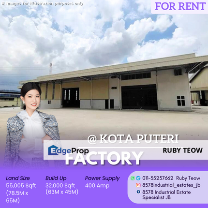 Kawasan Perindustrian Kota Puteri - Factory for Rent, Johor, Masai