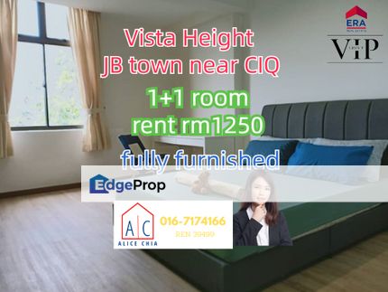 Vista height jb town nice unit near hsa and ciq, Johor, Johor Bahru