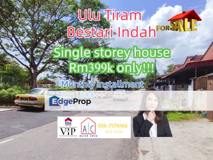 Ulu tiram bestari indah single storey house for sale renovated unit, Johor, Ulu Tiram