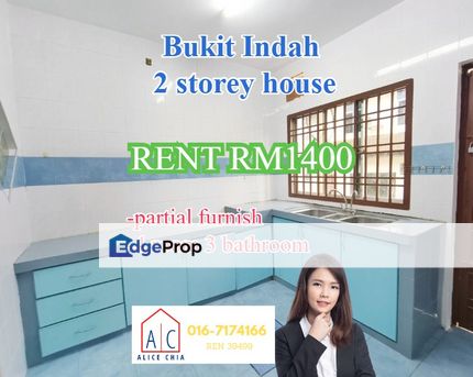 bukit indah 2 storey house partial furnish, Johor, Johor Bahru